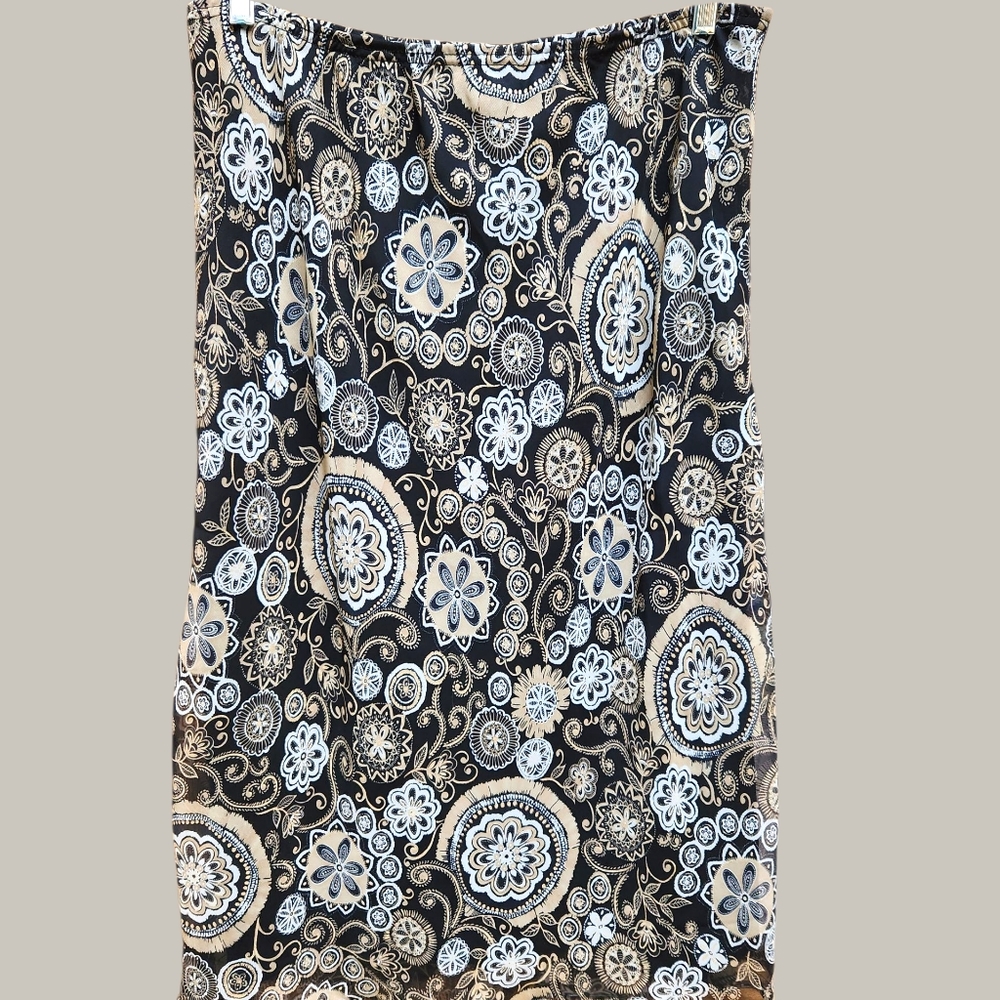 Coldwater Creek 2 Piece Floral Paisley Dress with A Sheer Overlay Like New - Picture 3 of 9